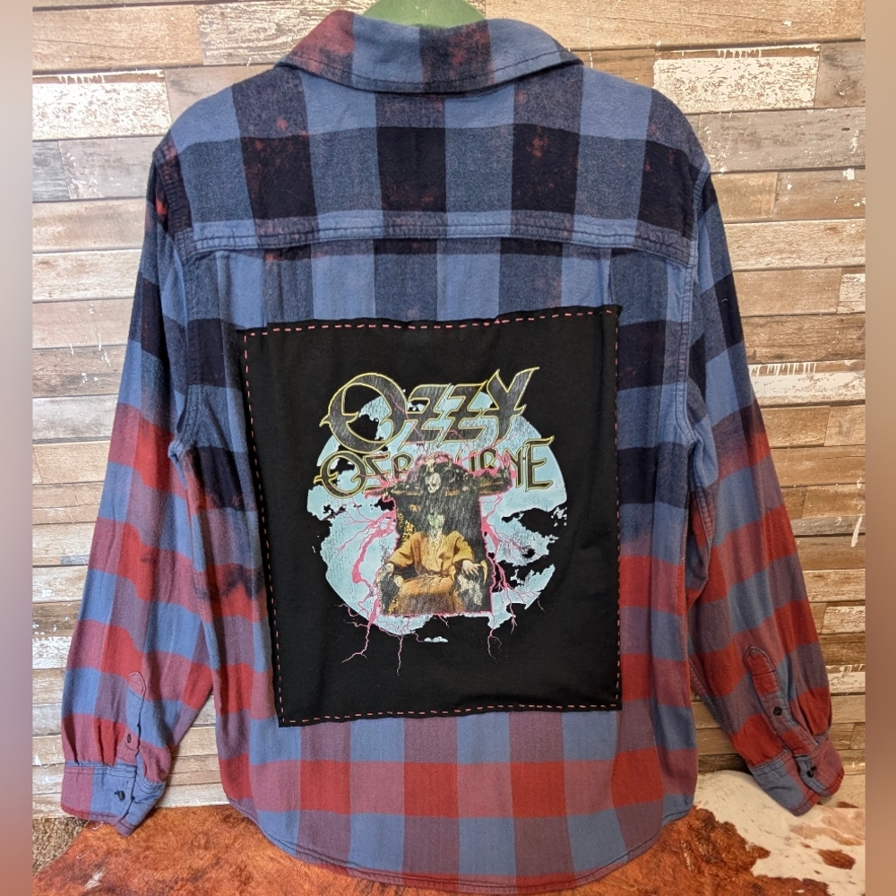 Ozzy Osbourne Upcycled Flannel Shirt